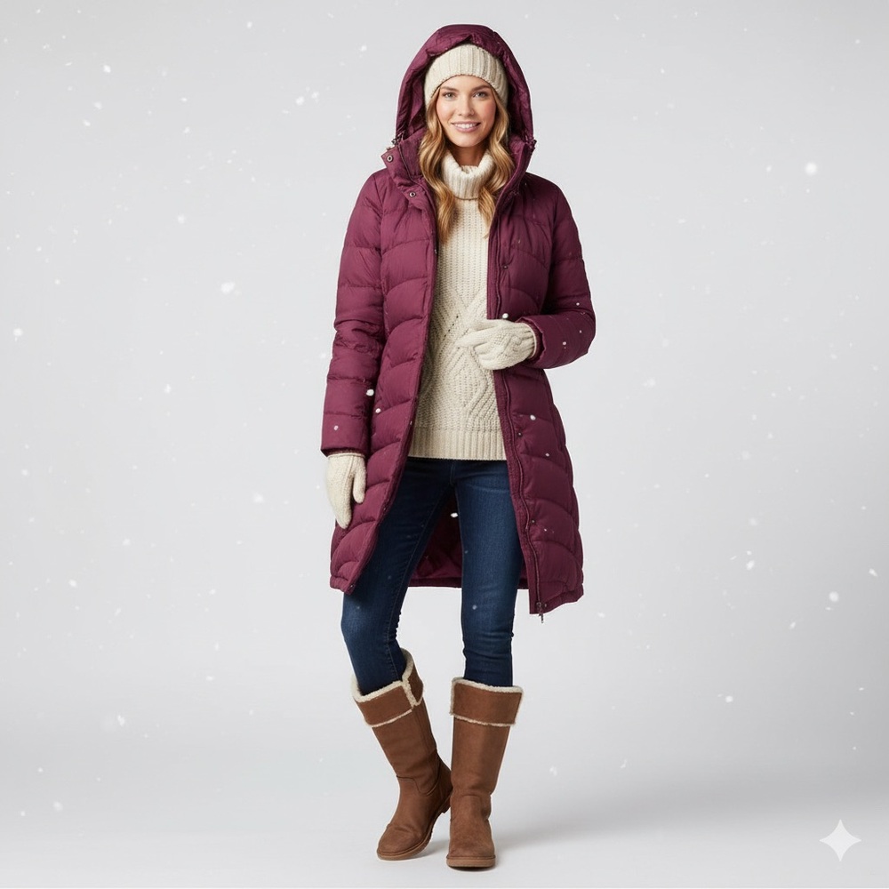 Land's End Women's Long puffer coat, size M